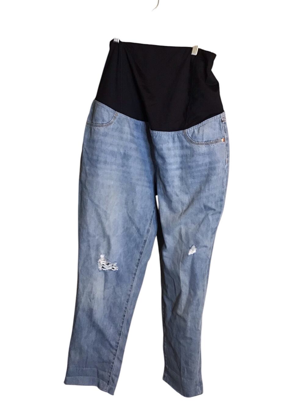 Isabel Maternity Women Jeans Sz 14 Blue Med. Wash Over the Belly Boyfriend NWOT